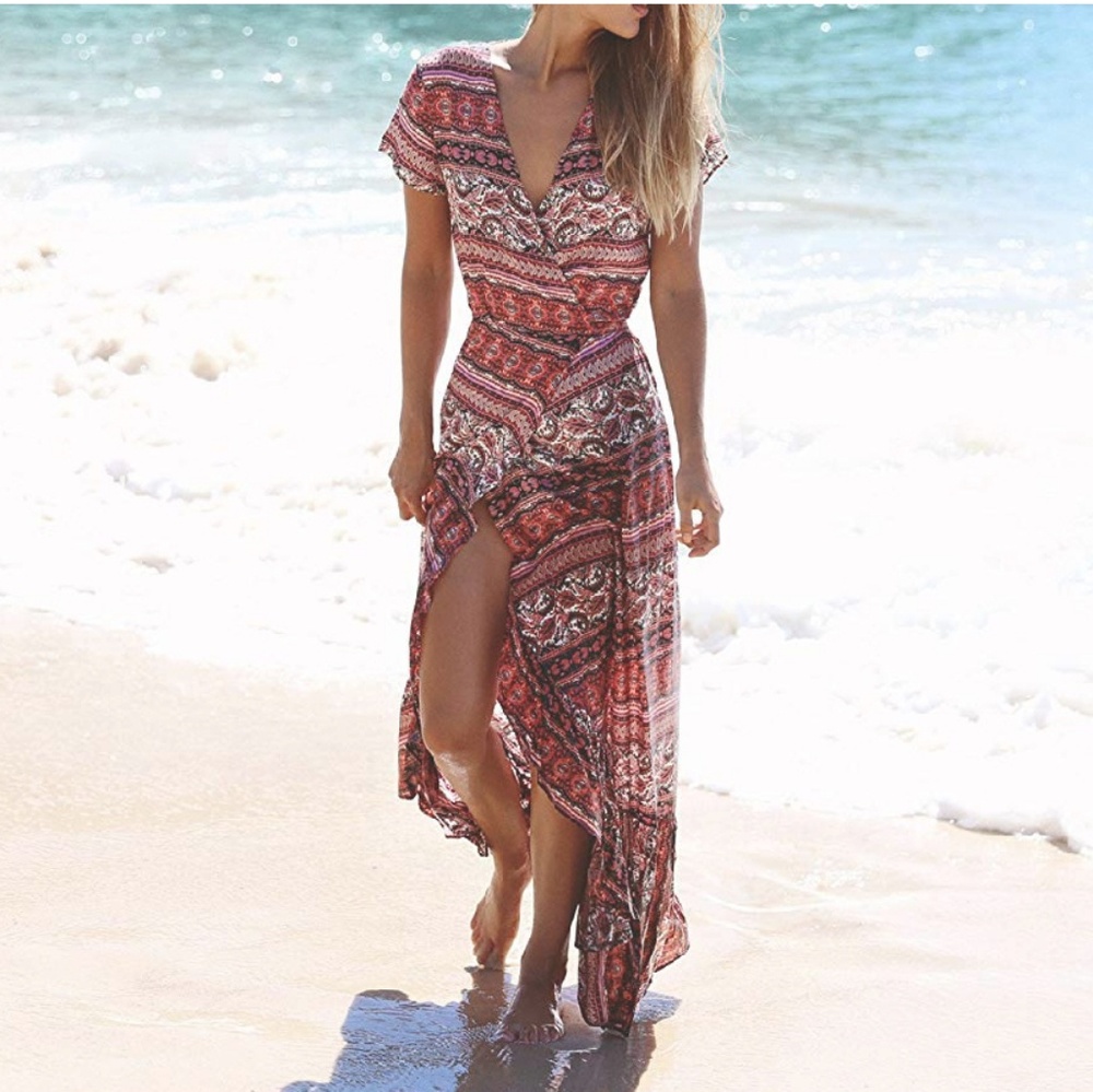 NWOT Boho Patterened Maxi Dress